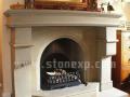 Marble and limestone fireplace