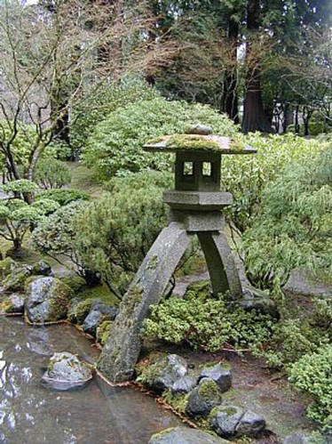 The lantern of exotic Traditional  Japanese Garden Design