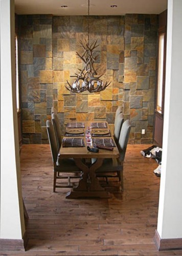 diningroom stone walls interior