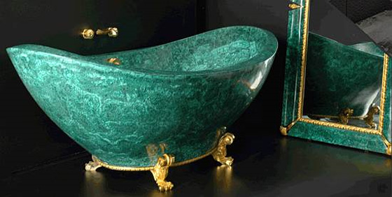 Bathtub with Green Color from Baldi Italian, Crystal Bathtub Design from Baldi